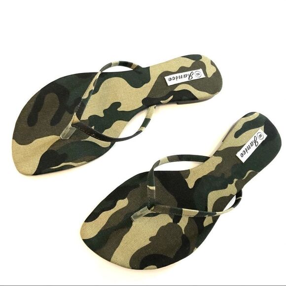 Camouflage camo green olive drab sandals thongs - Picture 10 of 15